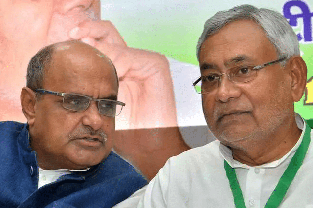 K C Tyagi with JDU chief and Bihar CM Nitish Kumar